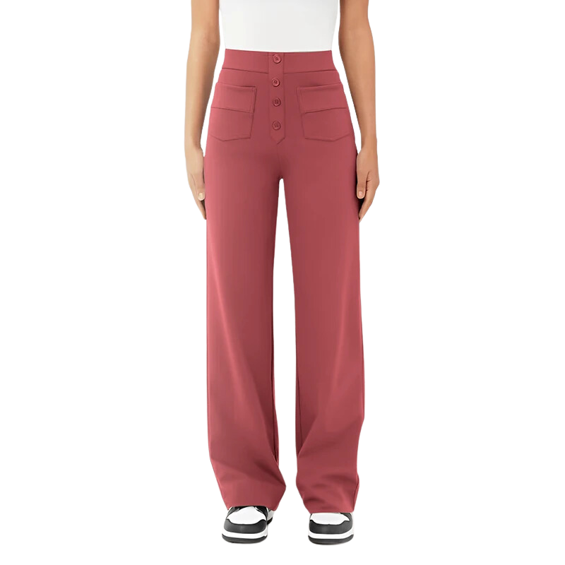 AMMEL™ | Pantalon casual taille haute stretch